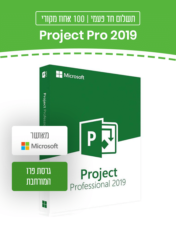 Project Pro 2019 גרסת פרו המורחבת